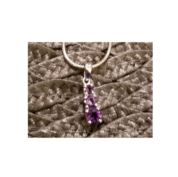 Sterling Silver Amethyst Necklace - Picture 2 of 2